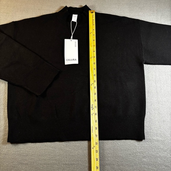 EXLURA Black Mock Neck Sweater Women Size S Long Sleeve Knit NWT - Picture 6 of 7